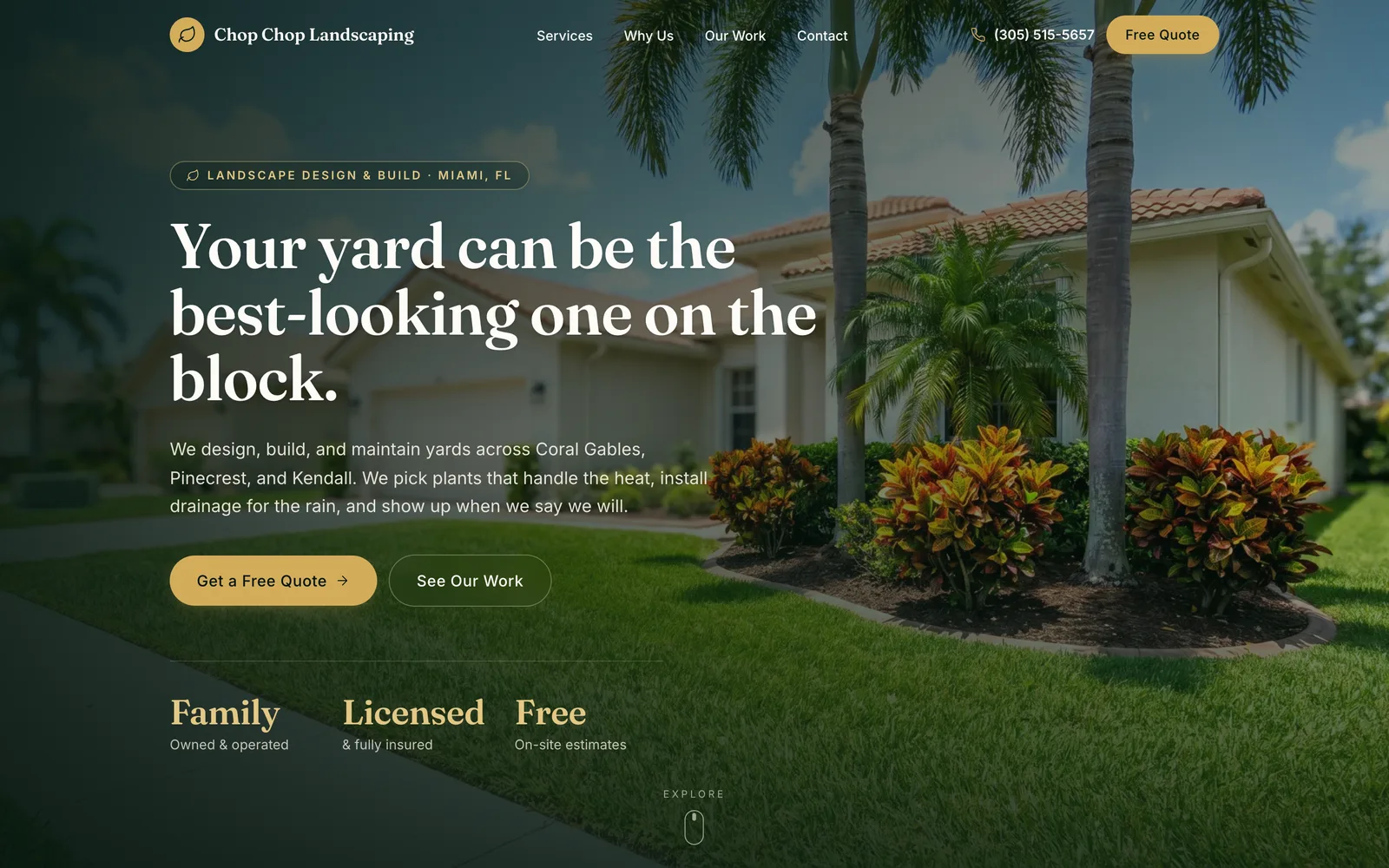 Chop Chop Landscaping — a website I built