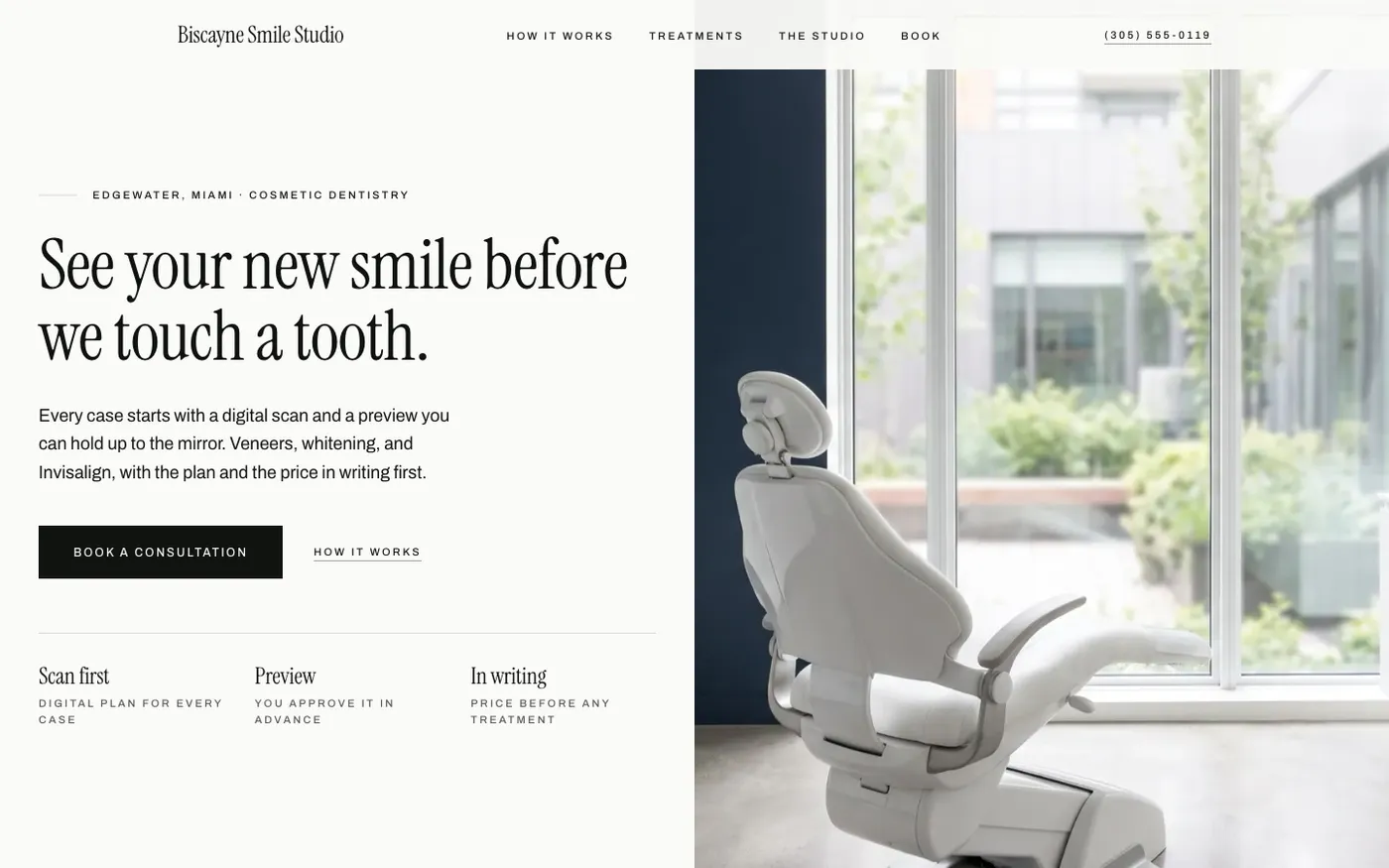 Biscayne Smile Studio — website design